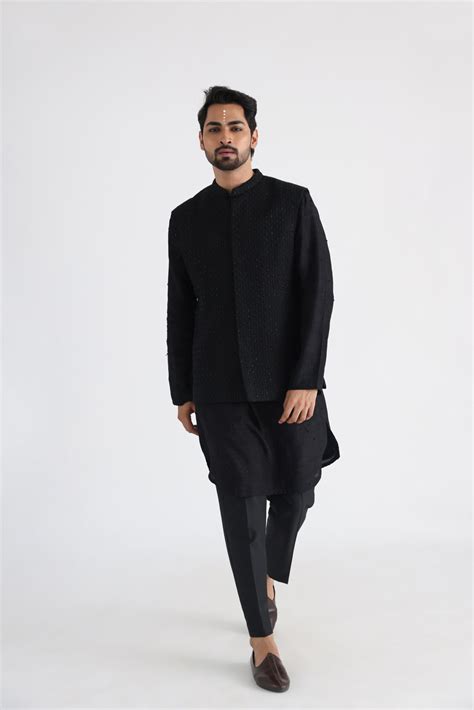 Adeem black nehru – Smriti Apparels
