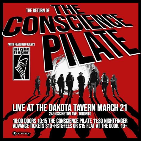The Return of The Conscience Pilate , The Dakota Tavern, Toronto, 21 ...