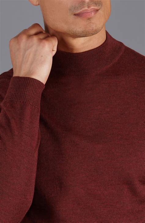 Mens Extra Fine Merino Wool Mock Turtleneck Jumper – Paul James Knitwear