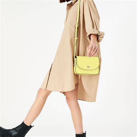 Accessorize London Women's Faux Leather Yellow Lexi Lock Sling bag ...