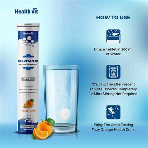 Buy HEALTHVIT CALVITAN-D3 CALCIUM 500MG & VITAMIN D3- 20 EFFERVESCENT ...