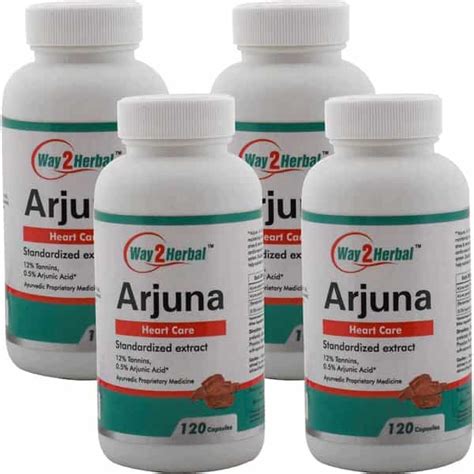 Buy WAY2HERBAL ARJUNA HEART CARE 500MG 120 CAPSULES - (PACK OF 4 ...