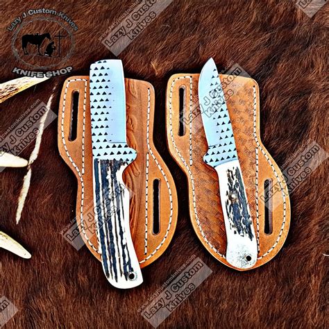 Custom handmade Rasp Steel Cowboy and bull cutter knife set – Lazy J ...