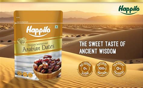 Happilo Premium Arabian Dates Pouch 500 g| Healthy snacks, Dry fruits ...
