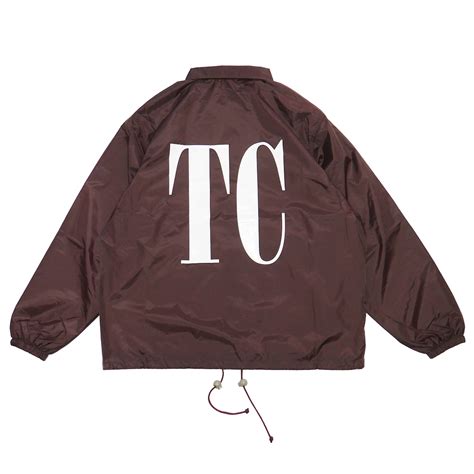 THE CONTRARIAN / BIG TC LOGO NYLON COACH JACKET -BURGUNDY- | THE CONTRARIAN