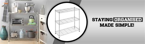 Buy FORTUNE 3-Tier Adjustable Height Shelf Stainless Steel Kitchen Rack ...