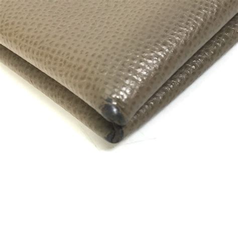 Hermes Calvi 2-Fold Business Card Holder Pass Case Epson D-Carved ...