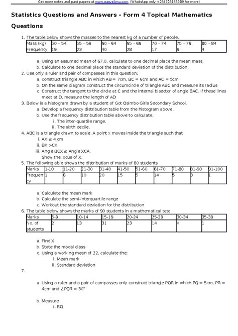 Image result for Statistics 2 Form 4 Revision