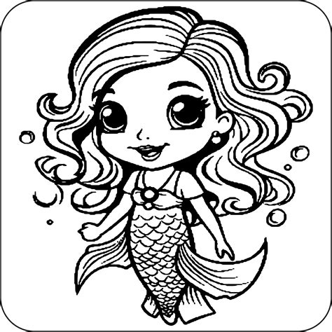 Easy Mermaid Coloring Pages