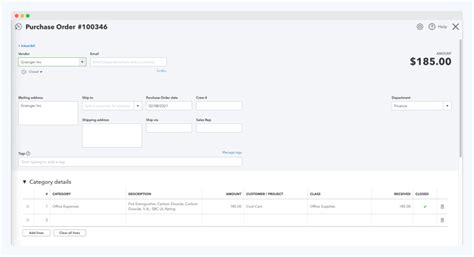 Image result for QuickBooks Purchase Order Example