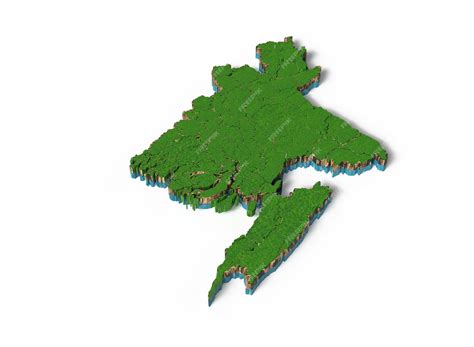 Premium PSD | 3D Topographic Map of Bangladesh with Elevated Terrain Texture