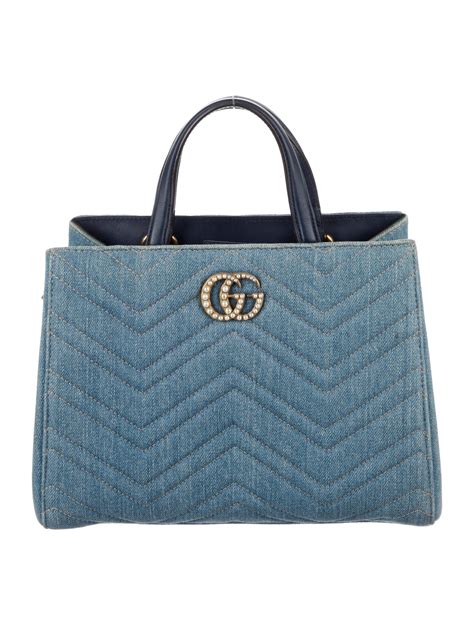 Gg marmont denim shoulder bag discount