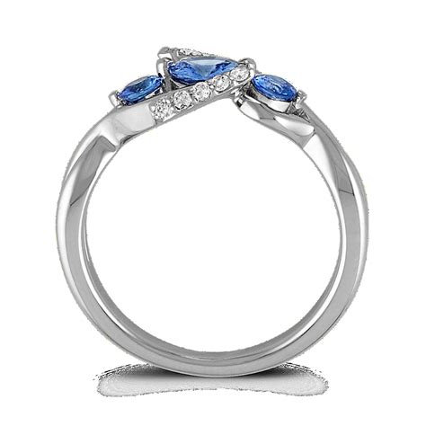Rhea Kentucky Blue Sapphire and Diamond Swirl Ring | Shane Co.