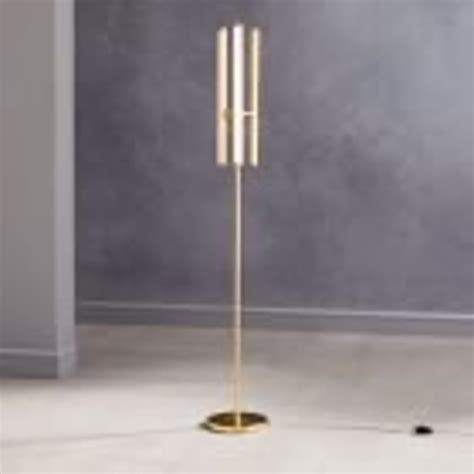 West Elm Gold Mid century Modern Floor Lamp - AptDeco