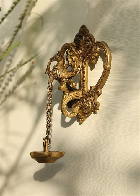 Get Brass Peacock Hanging Wall Lamp at ₹ 1658 | LBB Shop