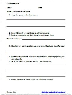 Image result for Paraphrasing Lesson Video