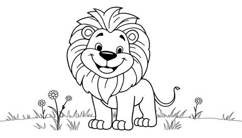 Friendly Lion Color Panel - Make your own Coloring Page