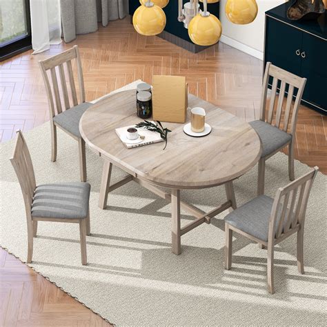 Image result for Expandable Round Dining Table Set
