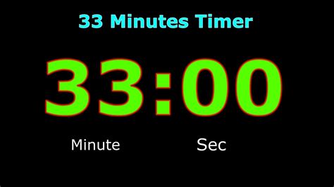 33 Minutes Timer | Digital Clock | 33 Minutes Alarm | 33 Minutes ...