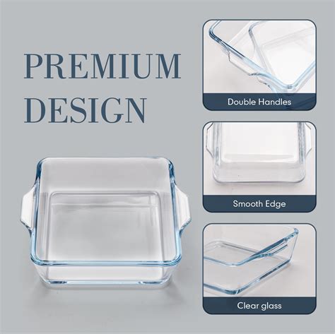 Snapklik.com : Small Casserole Dishes 2 Pack, 5 Inch Glass Square ...