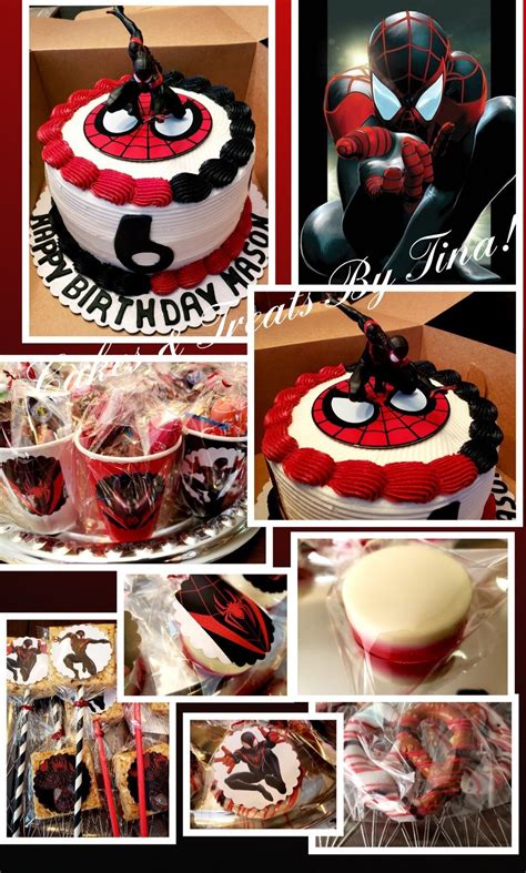 Miles Morales spiderman cake and treats!! | Spiderman birthday cake ...