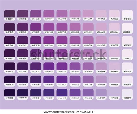 Violet Color Palette Hex Codes Stock Vector (Royalty Free) 2550364311 ...