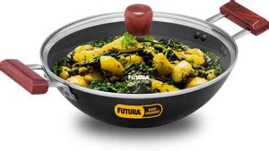Hawkins Hard Anodised Deep-Fry Pan, Kadhai with Glass Lid (AD30G ...