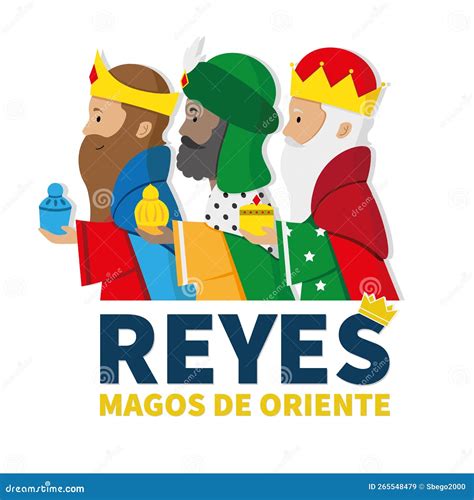 Three Wise Men from the East. Template Written in Spanish Stock Vector ...