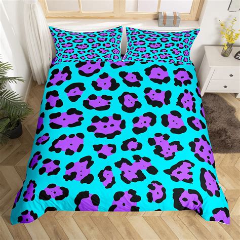 Customer reviews for YST Teal Leopard Print Bedding Sets Full Purple ...