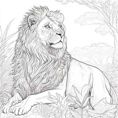 Coloring Pages Of Realistic Lions