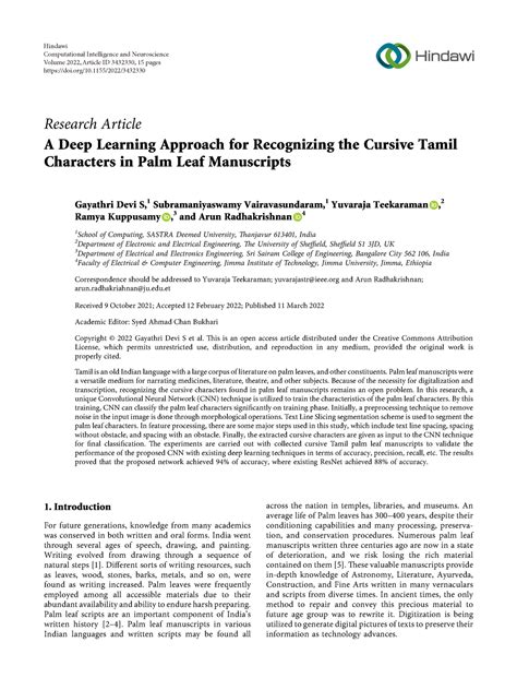 Tamil-GPT - Research Article A Deep Learning Approach for Recognizing ...