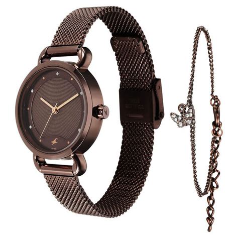 Buy Online Fastrack Pulse Quartz Analog Brown Dial Stainless Steel ...