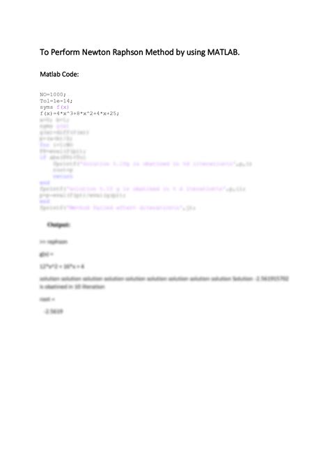 Image result for Newton-Raphson Method Matlab with Graph