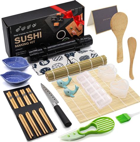Sushi Making Kit,22 in 1 Sushi Bazooka Roller Kit,Complete Sushi Kit ...