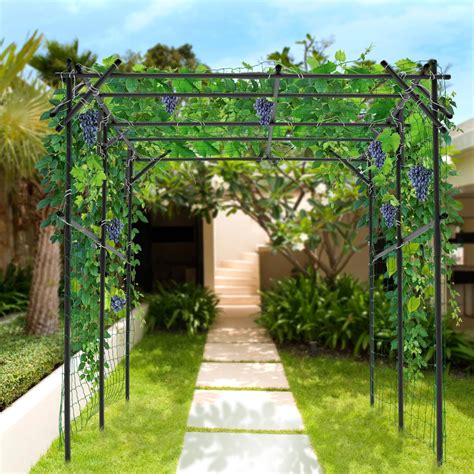 UrGROWA 79'' L x 79'' W x 79'' H Large Tall Grape Vine Support Arch ...
