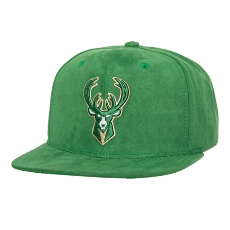 Men's Milwaukee Bucks Mitchell & Ness Hunter Green Sweet Suede Snapback Hat