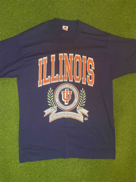 90s Illinois Fighting Illini - Vintage University Tee Shirt (XL ...