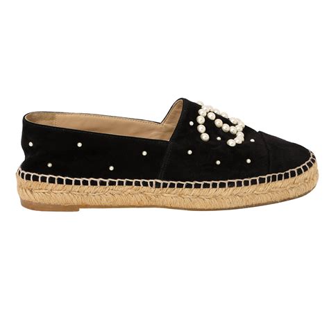 Shop Pre-Loved Chanel Black Pearl Espadrilles Size 40 – 100% Authentic ...