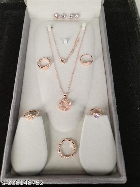 Neckalce Combo Set With Earring & Rings – Shefit