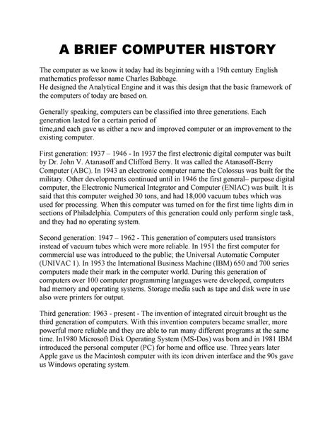 Image result for Brief History Computer Speed