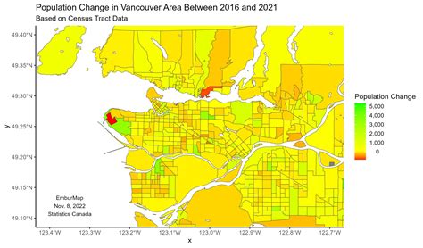 Population Change in Metropolitan Vancouver Between 2016 and 2021 : r/MapPorn