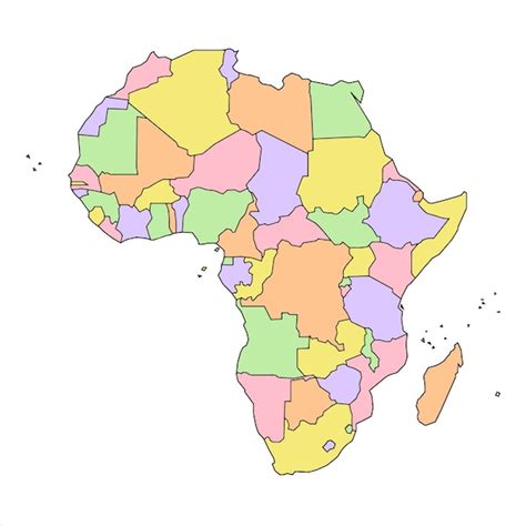 Africa political map low detailed | Premium Vector