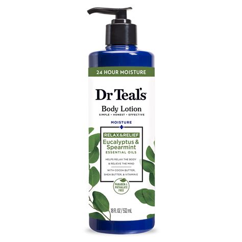 Dr Teal's 24 Hour Moisture Body Lotion with Eucalyptus & Spearmint Oils ...