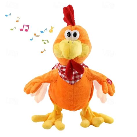 2025年 鳴き声をあげるニワトリのミュージカルぬいぐるみ、歩きながら歌い手を振る雄鶏、若い人へのハッピーイースターギフト、男の子と女の子向け ...