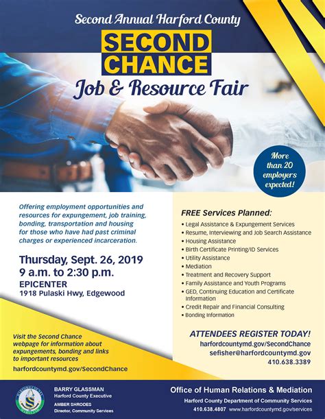 Job Seekers Invited to Harford County’s Second Chance Job and Resource Fair September 26 | Press ...