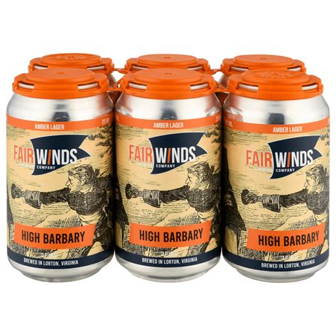 Fair Winds Brewing Company Beer, Amber Lager, High Barbary (12 fl oz ...