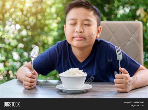 Boy Eat White Rice Image & Photo (Free Trial) | Bigstock