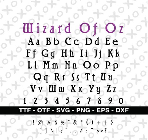 Wizard of Oz Font Svg TTF Png Alphabet Letter Number Dots - Etsy Australia