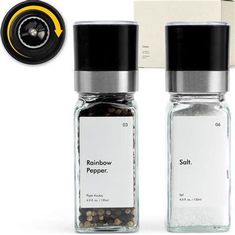 Amazon.com: Premium Stainless Steel Salt and Pepper Grinder Set of 2 ...