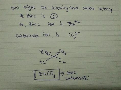 Formula For Zinc Carbonate